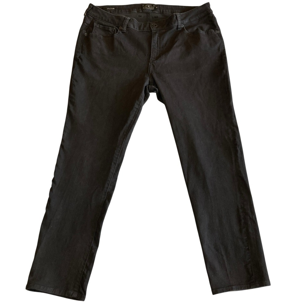 Lucky Brand Jeans Women Plus 18W Mid Rise Black Ginger Skinnyโ Straight Stretch